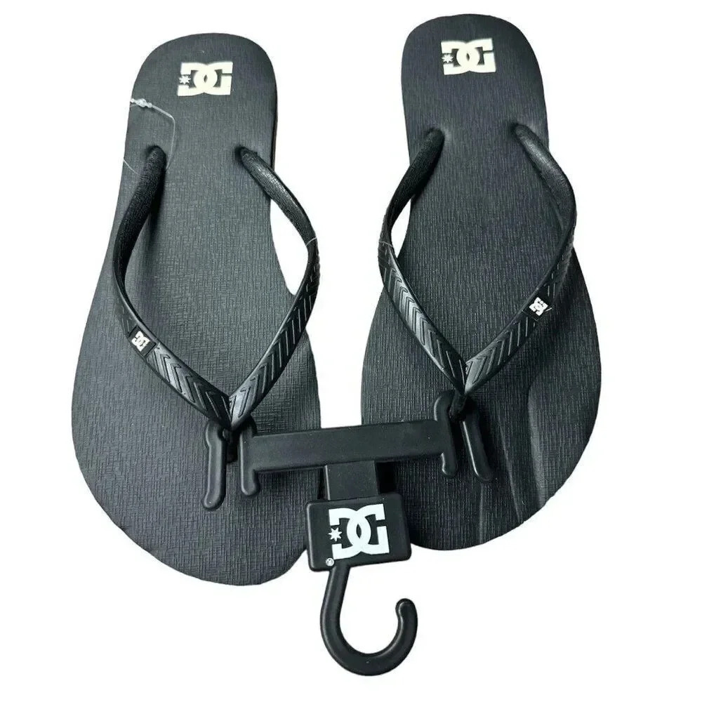 DC Womens Spray Black Casual Flip-Flops Sandals Size 10 -